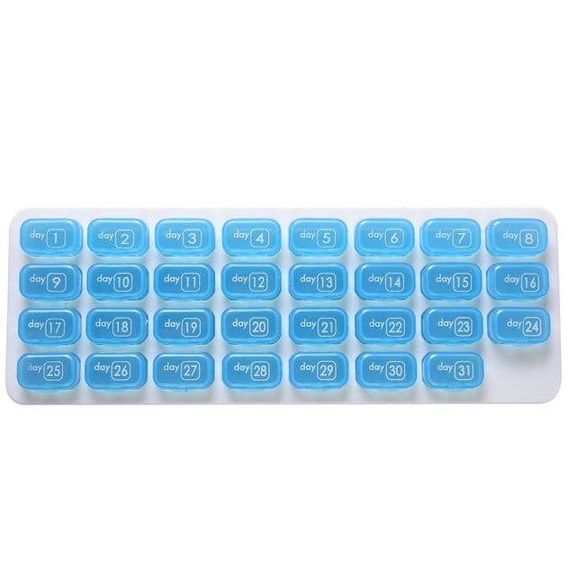Pastillero Con 31 Rejillas Caja Almacenamiento Contenedor Medicina para Tabletas Plástico