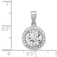 thumbnail image 3 of Sterling Silver Polished CZ Halo Pendant Charm, 3 of 4