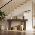 thumbnail image 3 of CHIC HOUSE 63" Fluted Entryway Console Table, Farmhouse Long Narrow Wooden Sofa Table Behind the Couch for Living Room, Hallway, Entrance, Foyer, Rustic Brown, 3 of 10