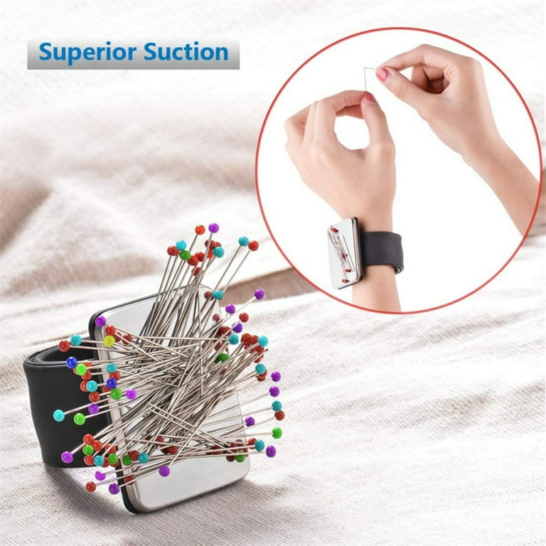 Magnetic Sewing PinCushion Silicone Wrist Needle Pad Safe Bracelet Pin  Cushion Storage Sewing Pins Wristband Pin Holder 3 Colors