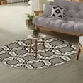 thumbnail image 1 of Modern Geometric Ultra-Soft Indoor Area Rug or Runner, 5' Round, Gray by Blue Nile Mills, 1 of 6