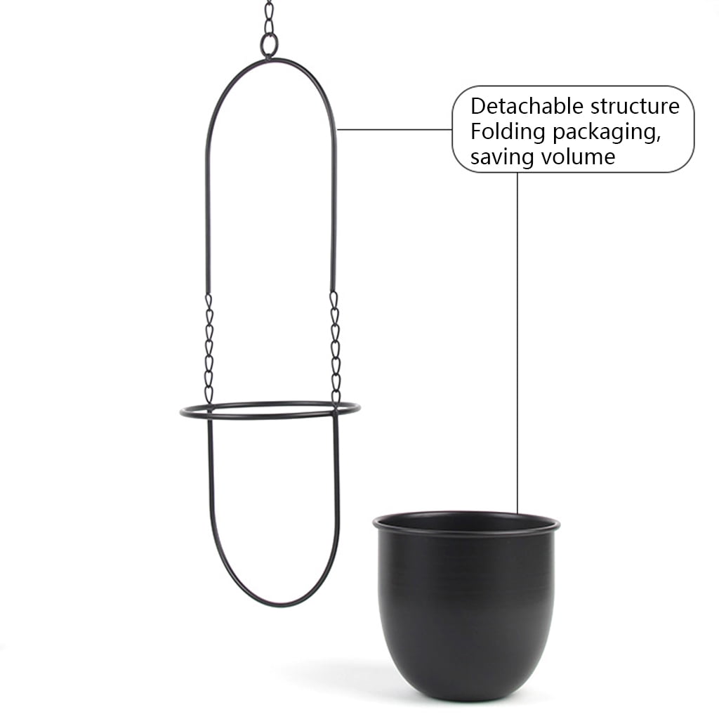 Nordic Metal Hanging Planter Flower Pot Modern Wall Green Plants Hanger Holder