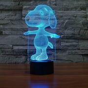 JT Snoopy 3D Night Light Multi 7 Color Changing Illusion Lamp for Children Kids Girls Boys and a perfect Home Décor Gift