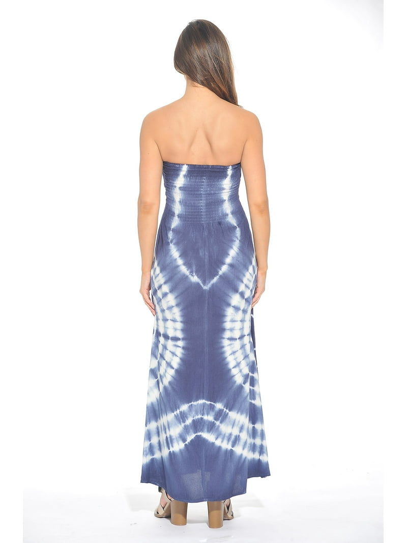 riviera sun strapless tube maxi dress summer dresses Riviera Sun Strapless Tube Maxi Dress Summer Dresses (Turquoise / White, X-Large)