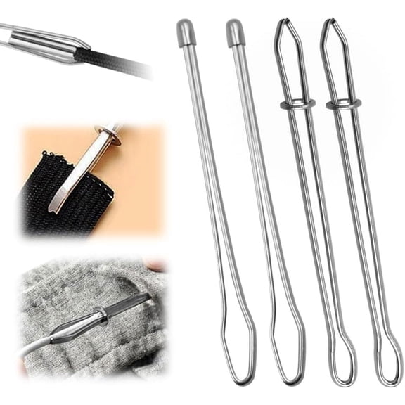Bodkin Drawstring Threaders,Drawstring Threader Tweezers Easy Quick Insert Drawstring DIY Rope Threader Clip Bodkin Sewing Tool for Sweatpants,Hoodies,Swim Trunks