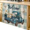thumbnail image 2 of Blue Truck Spring Floral Cabinet Curtain 35"Wx35"L,Dustproof Under Sink Skirt W/ Self Adhesive Tape,Teal Plaid Butterflies Vintage Cabinet Curtain Cover for Kitchen Sink,Bathroom Vanity,Laundry Room, 2 of 9