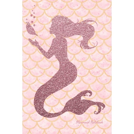 Mermaid Notebook : Faux Pink Glitter Cute Notebook for Girls Teens Kids Journal College Ruled Blank Lined (6 X 9) Small Composition Book Planner School Diary Softback Cover Mermaid Lover (Best Gifts For College Kids)