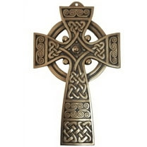 Irish Celtic Cross of Hope Bronze Plated Wall Plaque 8.3in x 5in by Royal Tara