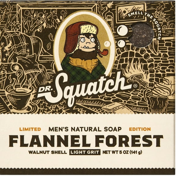 Dr. Squatch Limited Edition Natural Bar Soap for All Skin Types, Flannel Forest, 5 oz