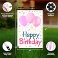 thumbnail image 3 of Happy Birthday Garden Flag 12 x 18 Inch Double Sided Burlap Yard Flag with Clip and Stopper Pink Balloon Theme Personalized Party Decoration Banner Yard Sign, 3 of 8