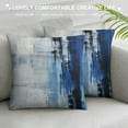 thumbnail image 3 of GOSMITH  Blue and Grey Abstract Art Artwork Pillow Cover, Gallery Modern Decorative Throw Pillows Cushion Cover for Bedroom Sofa Living Room, 3 of 5
