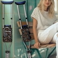 thumbnail image 2 of COEQINE Dragonfly Crutch Bag Floral Crutch Carrying Pouch Medical Crutch Accessories Compartments Adjustable Crutch Organizer Pouch Mobility Cane Pouch for Senior Women, 2 of 7