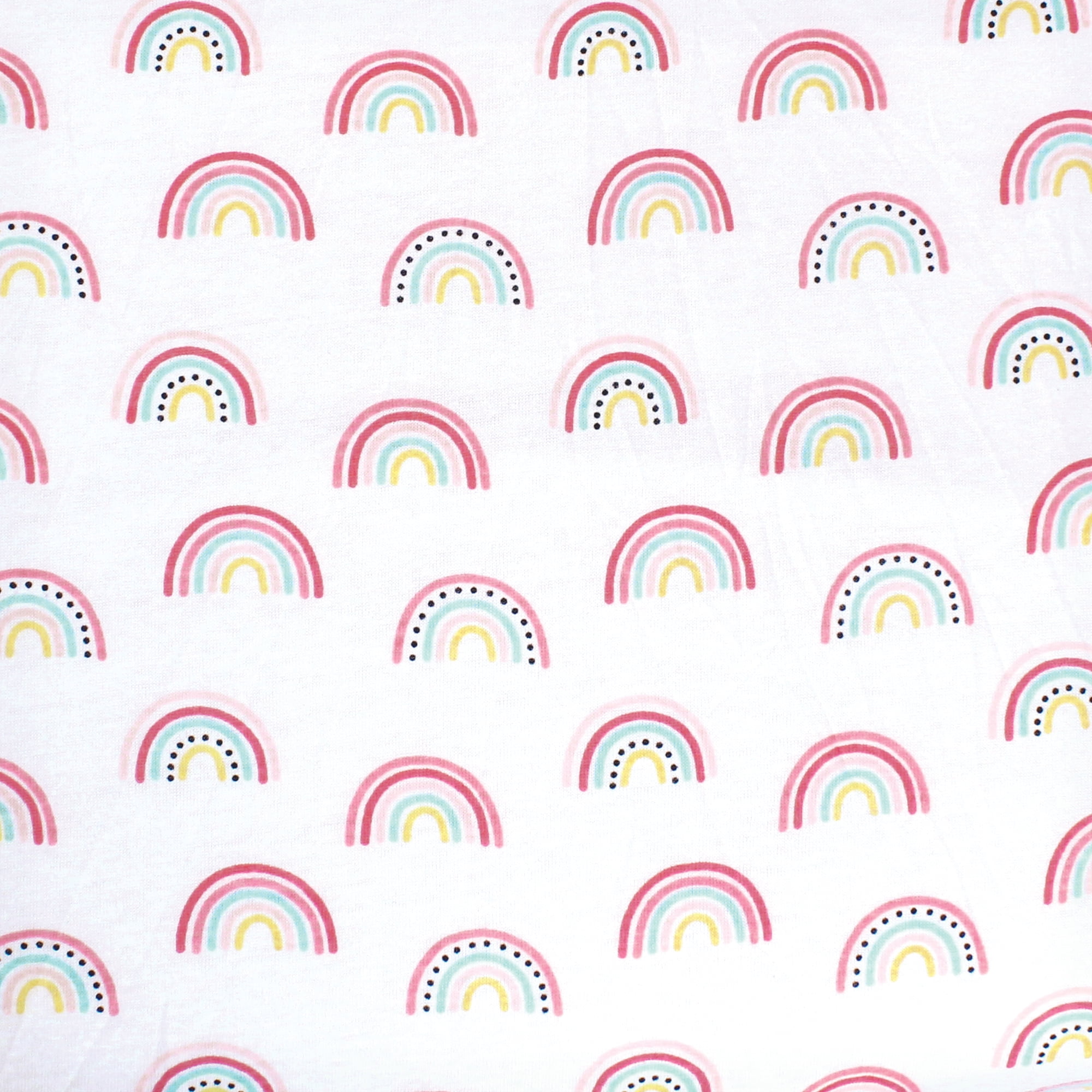 Hudson Baby Infant Girl Cotton Fitted Crib Sheet, Modern Rainbow, One Size