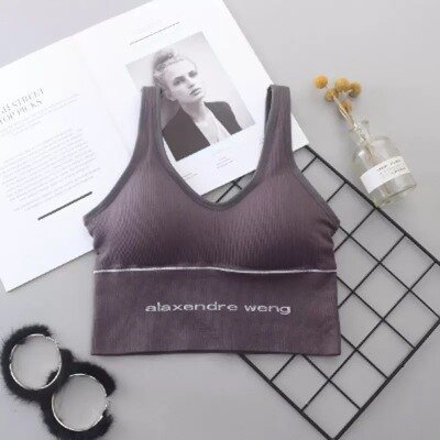 Sujetador deportivo para mujer, gimnasio, espalda en U, Yoga, belleza, parte superior de tubo negra, antideslumbrante, sin anillo de acero, ropa interior deportiva de talla grande, sujetadores para mujer Tan Jianjun unisex