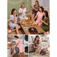 thumbnail image 4 of Chiclily Women's Short Sleeve Nightgown V-Neck Sleepshirt Pink Sleepwear Loungewear Dress with Pockets, Size XL, 4 of 9