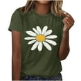 thumbnail image 2 of ZQUUVOU Womens T-Shirts Printed Crew Neck Short Sleeved Summer Casual Tops(Olive Green,L), 2 of 4