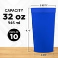 thumbnail image 5 of Discount Promos Disposable Plastic Cups, 32 oz, Blue, 10 Count, 5 of 5