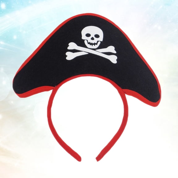 LEORX Pirate Skull Hair Hoop for Kids Black Cloth Headband Perfect for Party Decoration and Festival Photos 5 Pieces