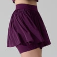 thumbnail image 7 of oelaio Women Ballet Dance Practice Short Skirt Mesh Tutu Skorts Flowy Tennis Skirts with Shorts Purple L, 7 of 7