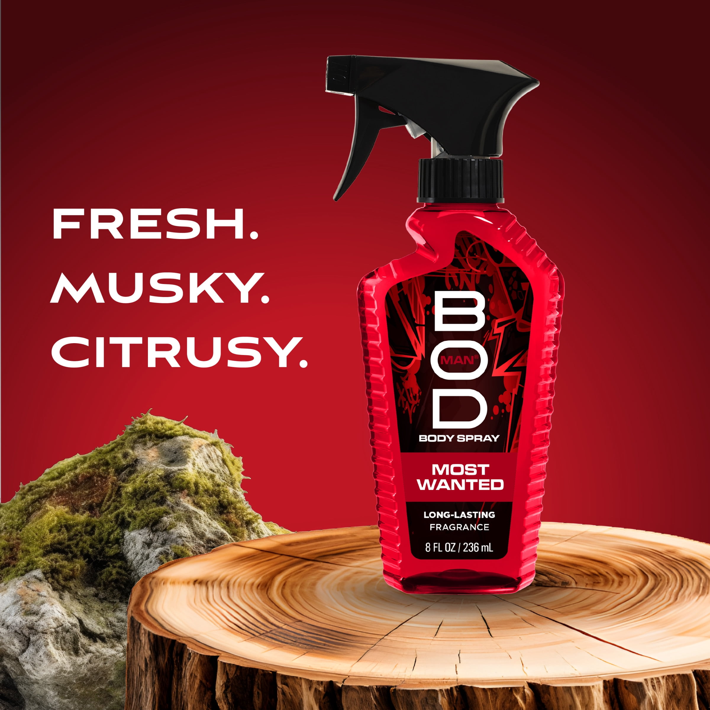 BOD Man Fragrance Body Spray, Most Wanted, 8 fl oz