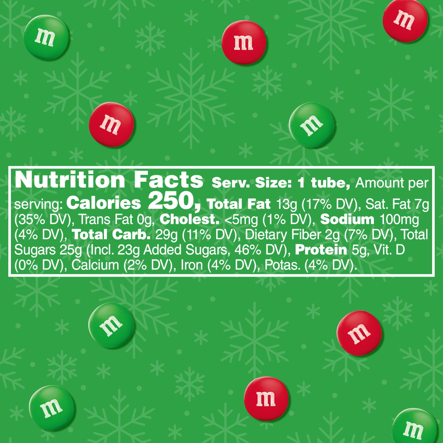M&M's Minis Peanut Butter Milk Chocolate Red & Green Christmas Candy - 1.74 oz Mega Tube