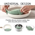 thumbnail image 6 of Adjustable Over the Sink Colander Strainer, Silicone Clip On Strainer for Pots Strainers and Plastic Colanders Drainer Basket for Food Pasta Vegetables Kitchen, Extendable 14.5"-19.5", Green, 6 of 10