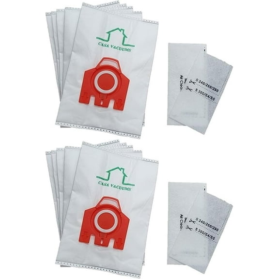 Miele Type FJM Allergen Filtration Dust Bag (10 Pack   4 Filters) S241 - S256i ✦ S290 and S291 ✦ S300i - S399 ✦ S500 - S578 ✦ S700 - S768 ✦ S4000 - S4999 ✦ S6000 (C2)