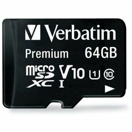 Verbatim Premium 64GB microSDXC Memory Card with Adapter UHS-I U1 Black