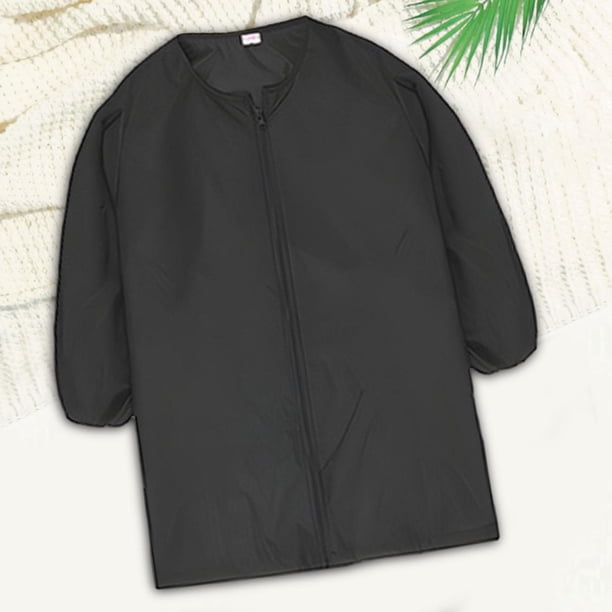 Delantal artístico para manualidades, para niños, cremallera frontal, delantal ligero multifunción impermeable para pintura , negro m Macarena Delantales de pintura para niños