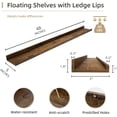 thumbnail image 2 of Picture Ledge Shelf, Wood Long Floating Shelves for Wall, Set of 2, 48 inch Picture Ledge Shelves, Photo Ledge Nursery Book Shelves Wall Mounted for Living Room Kids' Room Bedroom, Color Brown, 2 of 14