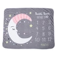 thumbnail image 1 of Manta de hito mensual para bebé, manta de fondo para fotografía con patrón de luna y estrellas, tabla de crecimiento, 1 of 14