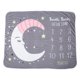 thumbnail image 1 of Manta de hito mensual para bebé, manta de fondo para fotografía con patrón de luna y estrellas, tabla de crecimiento, 1 of 5