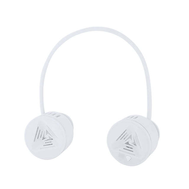 Inteprter Ventilador de cuello colgante ajustable, bolsa fácil de llevar para disfrutar al máximo de la frescura en cualquier momento, Electrodomésticos blanco plateado