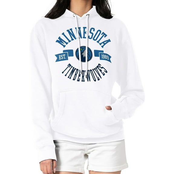 Women's G-III 4Her by Carl Banks  White Minnesota Timberwolves City Pullover Hoodie