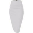 thumbnail image 3 of QATAINLAV Women's Stretchy Bodycon Pencil Midi Skirt Solid Color Slits Business Skirts Casual Pull on Office Midi Skirt, White, XL, Mothers Day Gifts, 3 of 5