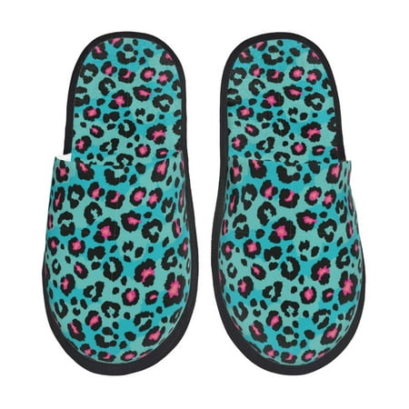 

Honeii Leopard 1 print Slippers Memory Foam House Bedroom Slippers for Women and Men Fuzzy Plush Comfy Faux Fur Lined Slide Shoes-Medium