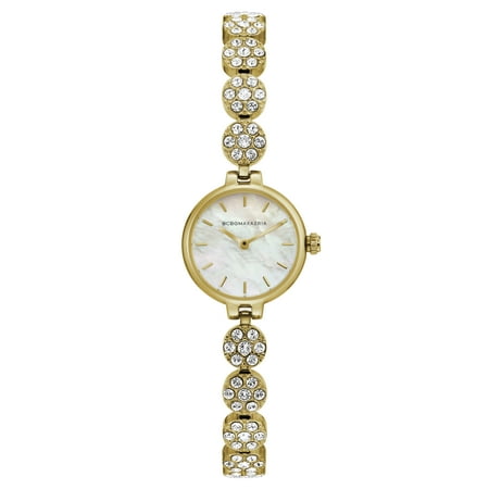 Mother Of Pearl Silver Wrist Watch - BCBG Maxazria Women's Gold Case Mother Of Pearl Dial Gold Bracelet Watch