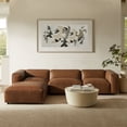 thumbnail image 1 of Modway Auren 4-Piece Vegan Leather Modular Sofa Set in Coffee, 1 of 10