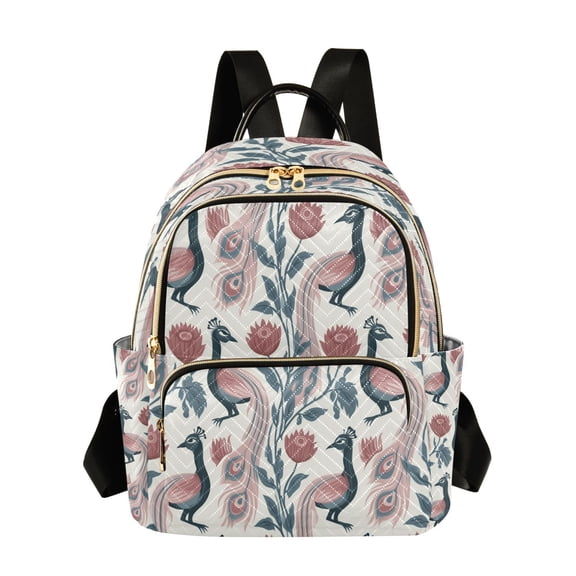 Quilted Backpack Fashion Backpack 10.23*5.11*12.59 Inch Women's Fashion Backpack Picnic Shopping Travel Out Sports backpack Retro Peacock Pattern