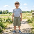 thumbnail image 2 of Big Boys Lightweight Cargo Shorts, Elastic Waist Buckle‑Decor Side Pocket Summer Casual Sports Shorts for Kids 4‑14 Years Old, 2 of 6