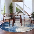 thumbnail image 4 of Abstract Mottled Texture Round Area&nbsp;Rug 6ft Vintage Blue Gary Gradient Non-Slip&nbsp;Washable Circle Rugs Soft Felt Indoor Floor Mat for Bedroom Kitchen Living Room Bathroom, 4 of 9