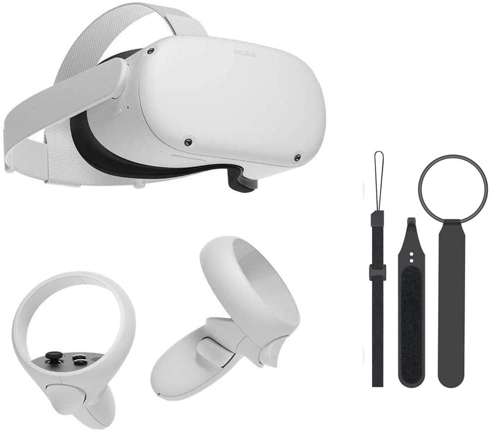 Refurbrished Oculus Quest 2 128GB— Most Advanced All-in-One Virtual Reality  Gaming Headset with Mazepoly Knuckle Strap