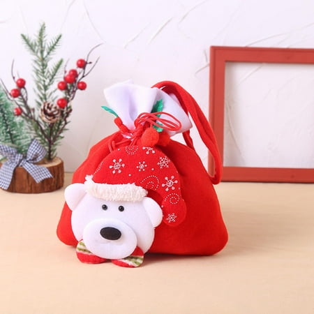 

Festive Charm Adorable Candy Themed Christmas Bag With Plushie Decorative Handles