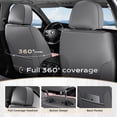 thumbnail image 5 of Coverado Car Seat Covers Full Set, Stylish Faux Leather Front and Back Seat Protectors, Automotive Interior Accessories Universal Fit for Most Cars, Gray & Pink, 5 of 9