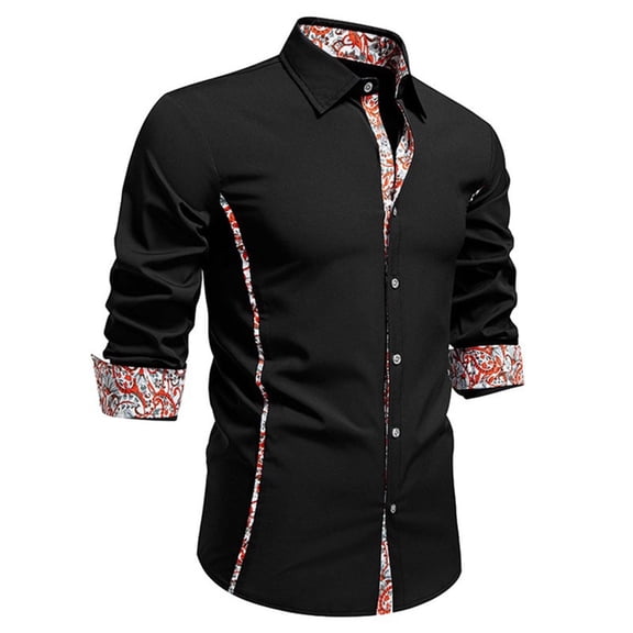 Kalauyu Mens Button Down Dress Shirt Long Sleeve Easy Care Dressy Work Tops Business Casual Shirts