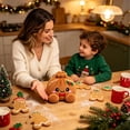 thumbnail image 4 of Christmas Dumpling Plush, Cute Stuffed Bun Toy With Bamboo Steamer Basket, Kawaii Holiday Gift, Brown Gingerbread, 5.9 In, 4 of 6