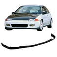 thumbnail image 2 of Ikon Motorsports Front Bumper Lip Spoiler Lower Air Dam Chin Splitter Bodykit Replacement Compatible With 1992-1995 Honda Civic Coupe & Hatchback SIR Style PU Polyurethane Unpainted Black, 2 of 6