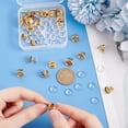thumbnail image 3 of DIY Half Round 304 Stainless Steel & Glass Stud Earring Jewelry Kits Golden Tray: 10.5mm 12mm Pin: 0.7mm 15 pairs, 3 of 7