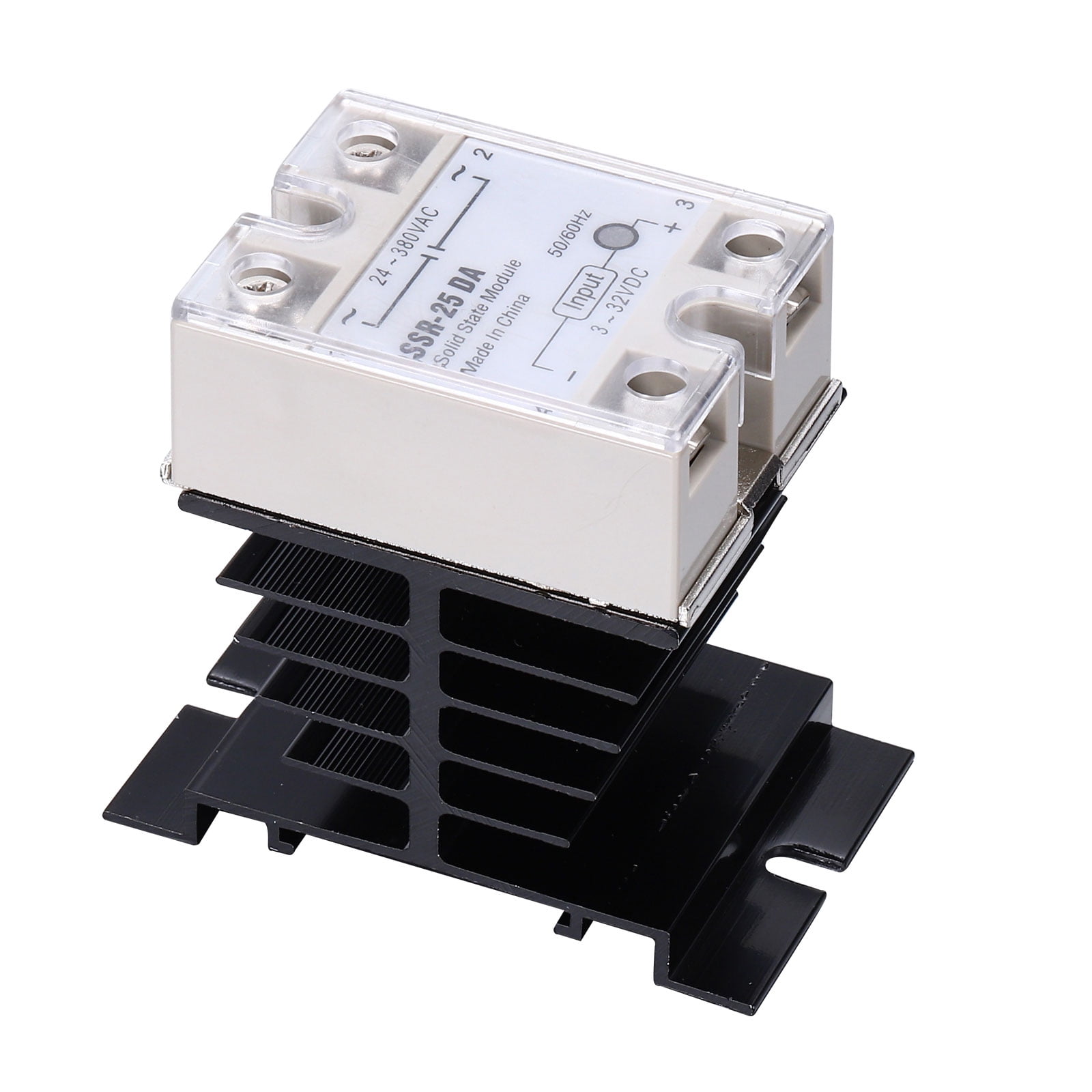 Uxcell SSR-40DA 3-32V DC Input to 24-480V AC Output Single Phase Solid State Relay AC 40A with SSR Heat Sink
