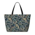 thumbnail image 2 of Daiia Indian Paisley 2 Beach Travel Bag - Water-Resistant Beach Bag, Lightweight Tote with 7 Pockets for Women and Men - Gym,Pool,Camping,Reusable Grocery Bag, 2 of 7